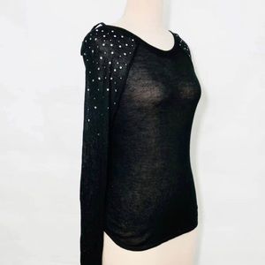 Victoria’s Secret PINK low back black studded bling sweater size xs